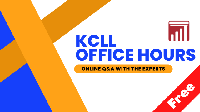 KCLL office hours logo poster with some images