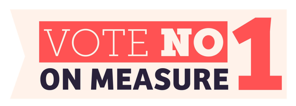 Vote no.1 on measure poster with a cream background
