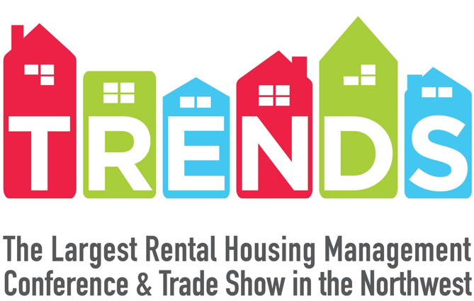 Trends the largest rental housing poster with a logo on it